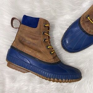 Sorel Men’s Cheyanne II Lace Up Navy Blue Waterproof Duck Boots Snow Boots